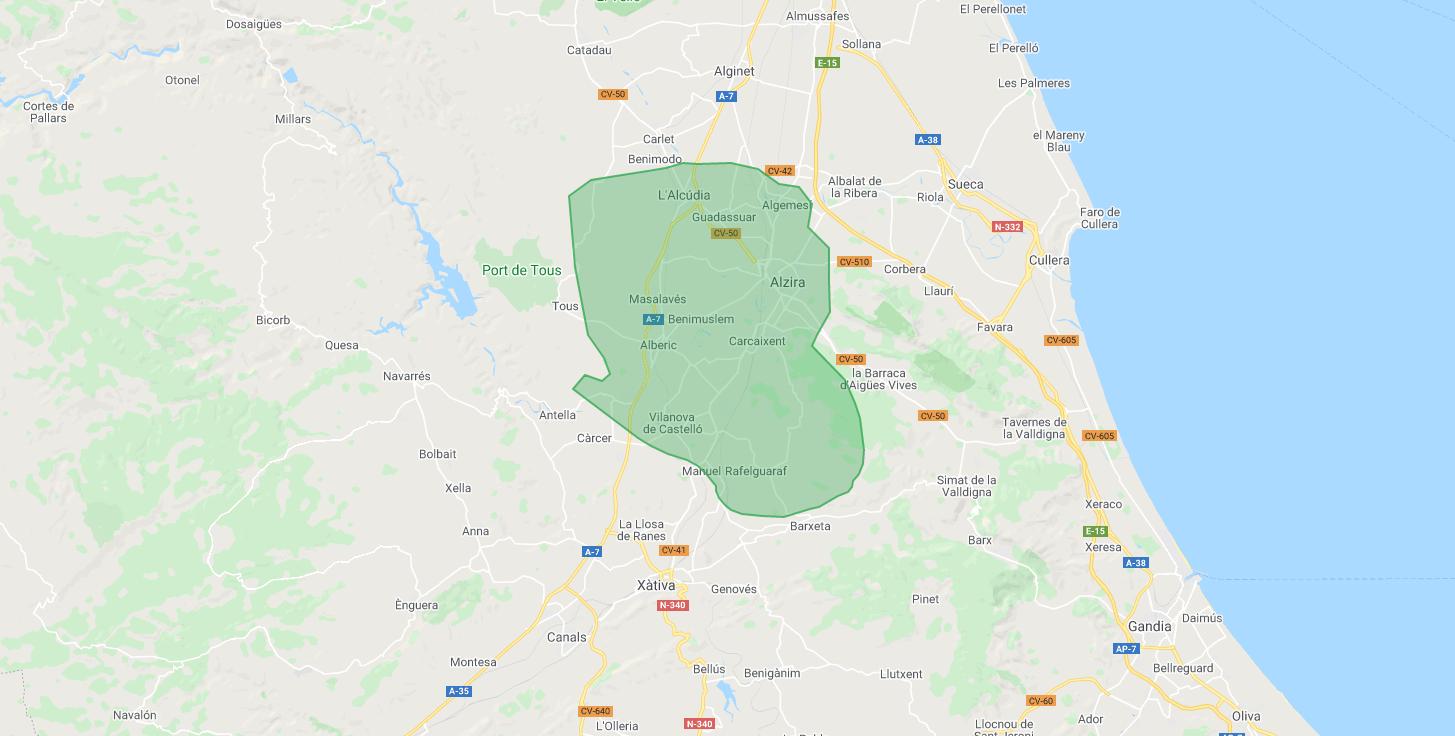 Zona de cobertura de la red WifiRápid